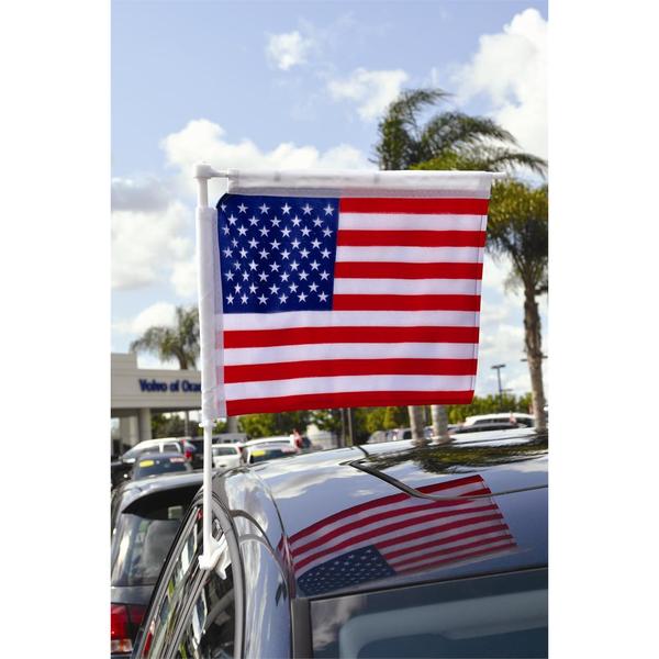 Ez Line Window Clip-On Car Flag With Boom Pole: Certified - Red 886 - Flag-CE